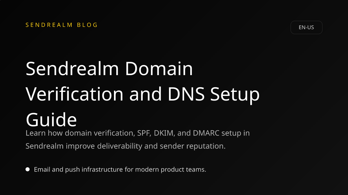 Image for Sendrealm Domain Verification and DNS Setup Guide post
