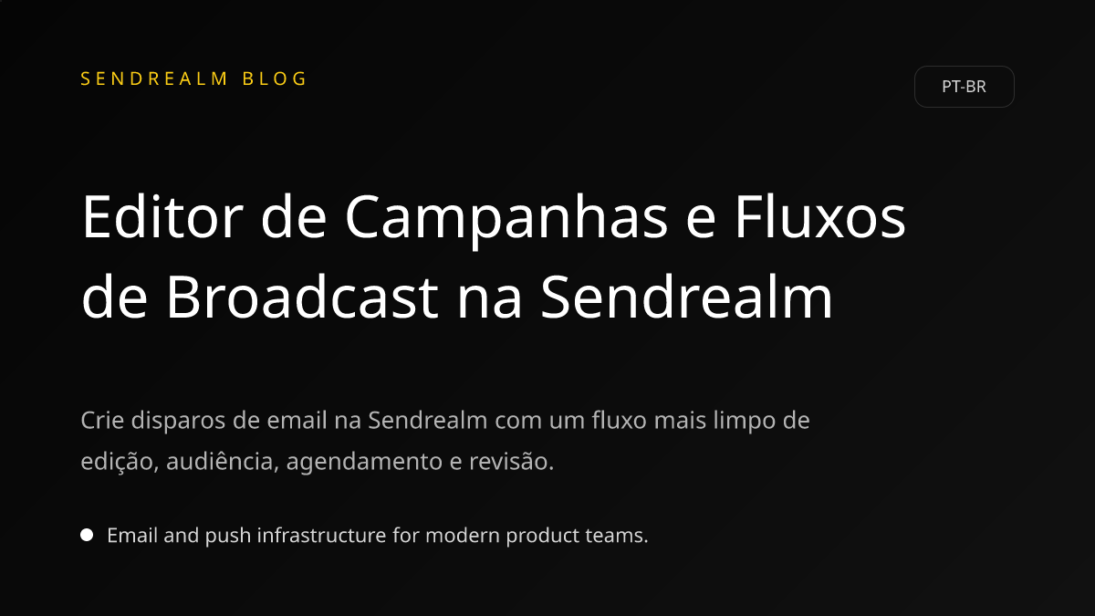 Image for Editor de Campanhas e Fluxos de Broadcast na Sendrealm post