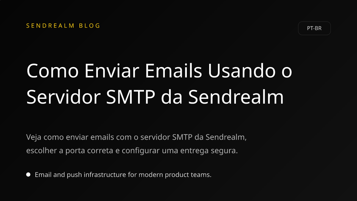 Image for Como Enviar Emails Usando o Servidor SMTP da Sendrealm post