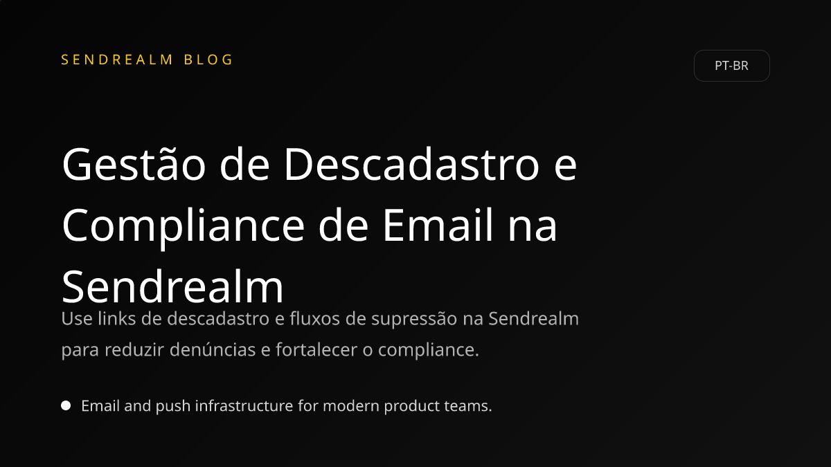Image for Gestão de Descadastro e Compliance de Email na Sendrealm post